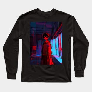 Enter the Digital Realm: Cyberpunk Aesthetics, Mind-Bending Anime, and Futuristic Manga Art Long Sleeve T-Shirt